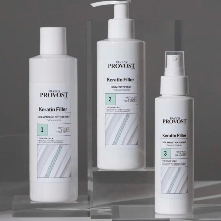 Le rituel de soin Keratin Filler Découvrez Keratin Filler par Franck Provost : une révolution capillaire pour restaurer la force et la brillance de vos cheveux avec des résultats immédiats.  Keratin Filler : qu'est-ce que c'est ? Keratin filler est une t